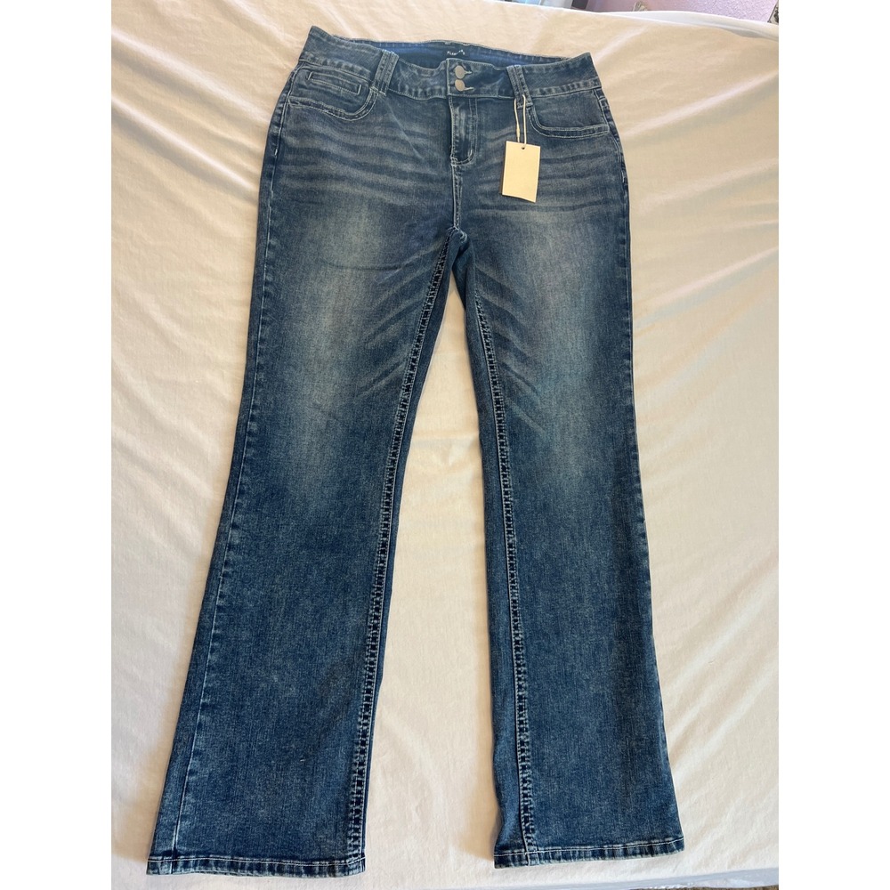 Flamingals Women 2XL Medium Wash Bootcut Jeans Stretch Denim 268188 CH